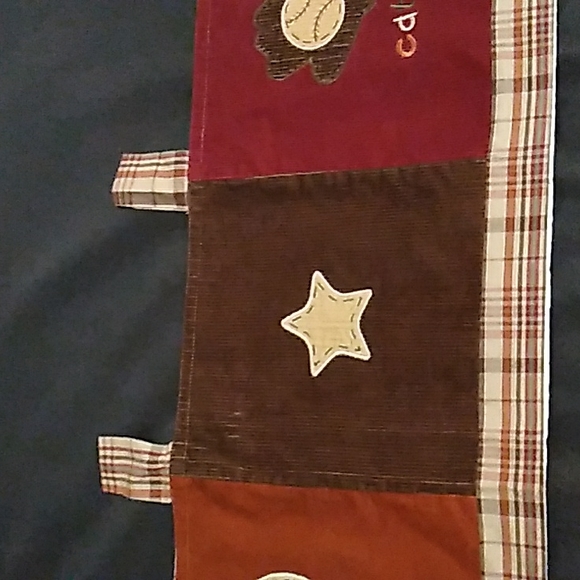 Nojo Kids Corduroy Window Valance Sports Applique 59" X 14" - Picture 8 of 9